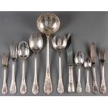 A LARGE CHRISTOFLE SILVER PLATE "MARLY" FLATWARE