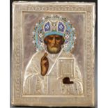 A RUSSIAN ICON OF ST. NICHOLAS, CIRCA 1900