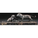 GEORGES LAVROFF RUSSIAN BRONZE OF A LION PRIDE