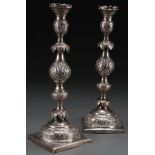 PR OF RUSSIAN/POLISH SILVER SHABBAT CANDLESTICKS