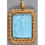 A CONTINENTAL NEO-CLASSIC 18 K GOLD CAMEO PENDANT