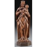 FLEMISH CARVED WOOD FIGURE OF THE MADONNA