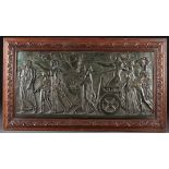 A LARGE NEO-CLASSIC PATINATED BRONZE PLAQUE