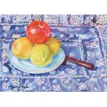 LILLIAN MACKENDRICK STILL LIFE PASTEL WITH FRUIT