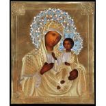 A RUSSIAN ICON OF THE IVERSKAYA MOTHER OF GOD