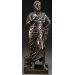 A BRONZE FIGURE OF SOPHOCLES, FRENCH 19TH C