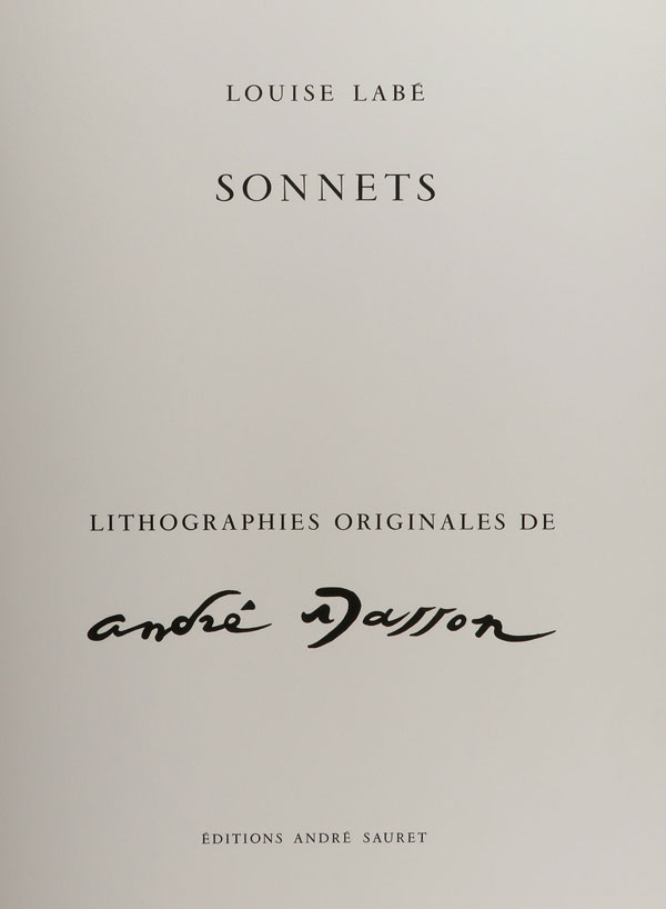 SONNETS: LOUIS LABE-ANDRE MASSON, 1972 - Image 2 of 4