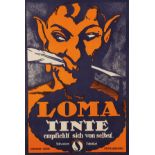 VINTAGE LOMA TINTE INK MEPHISTO ADV POSTER