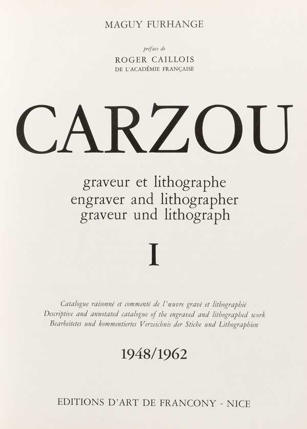 CARZOU: ENGRAVER AND LITHOGRAPHER, 1971 - Image 4 of 5