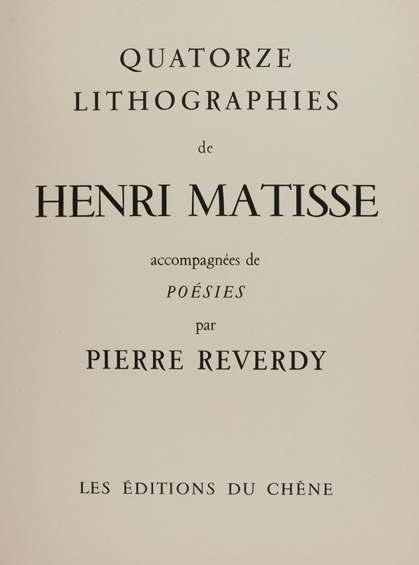 VISAGES: HENRI MATISSE-PIERRE REVERDY, 1946 - Image 2 of 5