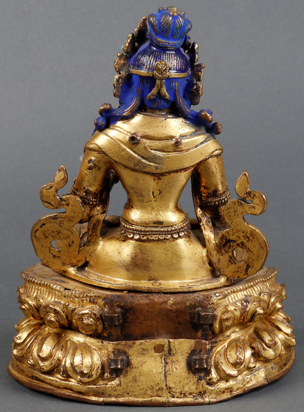 A VERY FINE GILT BRONZE AND JEWELED FIGURE - Image 4 of 6