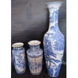 A Large Japanese Porcelain Underglaze Blue Decorated Floor Vase,