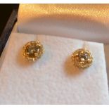 A Pair of 18ct. Yellow Gold Diamond Ear
