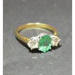 An 18ct. Yellow Gold Emerald and Diamond