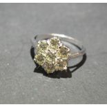 An 18ct. White Gold Diamond Cluster Ring