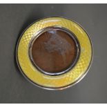 A Sheffield Silver and Yellow Enamel Circular Photograph Frame,