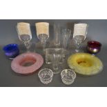 A 19th Century Cordial Glass together with a collection of other glass ware to include a pair of