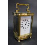 A 19th Century French Brass Cased Carriage Clock,