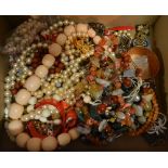 A Collection of Costume Jewellery to include various bead necklaces,