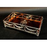 A Silver Plated Pique Work Style Rectangular Galleried Tray, 22 x 12.