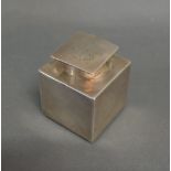 A Chinese Silver Inkwell of Square Form,