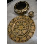 An Indian Brass Tray of Shaped Outline,