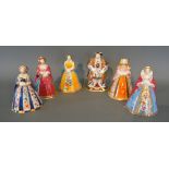A Royal Worcester Candle Snuffer 'Henry VIII' together with five of his wives 'Catherine Howard'