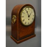 A Regency Mahogany and Line Inlaid Dome Shaped Mantle Clock,