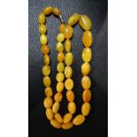 A Graduated Amber Bead Necklace, 26.8 gms.