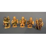 A Group of Five Late 19th Early 20th Century Japanese Netsukes,