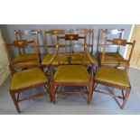 A Set of Seven 19th Century Mahogany Inlaid Dining Chairs,