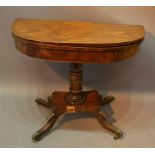 A Regency Mahogany Demi Lune Tea Table,