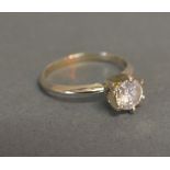 A 14ct. White Gold Solitaire Diamond Rin