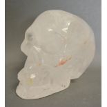 A Rock Crystal Sculpture in the form of a Skull,