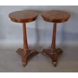 A Pair of Mahogany William IV Style Pedestal Tables,