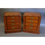 A Pair of Reproduction Good Quality Mahogany Wellington Style Chests,