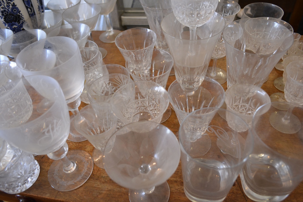 A Collection of Three Cut Glass Decanters with Stoppers, - Image 2 of 2