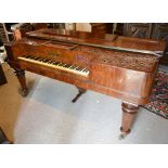 A 19th Century Mahogany Square Piano by Collard & Collard, London, with octagonal tapering legs,