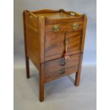 A 19th Century Mahogany Nightstand, the galleried top above a frieze drawer,