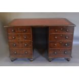 A 19th Century Mahogany Twin Pedestal Desk,