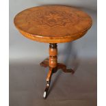 A 19th Century Italian Walnut Pedestal Table,