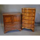 A 20th Century Mahogany Serpentine Narrow Chest of Five Drawers,