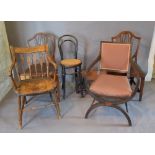 A Pair of 19th Century Mahogany Side Chairs, together with a Victorian bentwood correction chair,