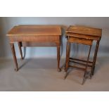 A 19th Century Mahogany Single Flap Side Table, with turned legs and pad feet,