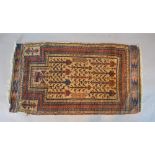 A North West Persian Small Prayer Rug with an all over design within multiple borders,