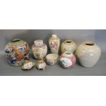 A 19th Century Chinese Ginger Jar, together with various other ginger jars,