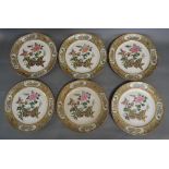 A Set of Six 19th Century Canton Plates, each decorated with butterflies amongst foliage,