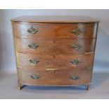 An Early 19th Century Mahogany Semi-Bow Fronted Chest of two short and three long graduated drawers