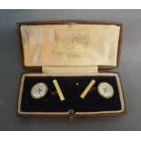 A Pair of 18ct. Gold Mother of Pearl and