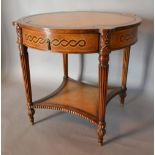 A French Marquetry Inlaid Two Tier Table